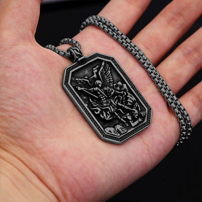 FREE Today: Classic Style St. Michael the Archangel Protection Stainless Steel Pendant Necklace