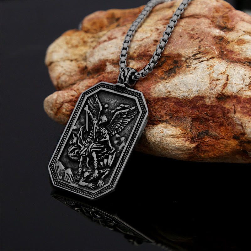 FREE Today: Classic Style St. Michael the Archangel Protection Stainless Steel Pendant Necklace