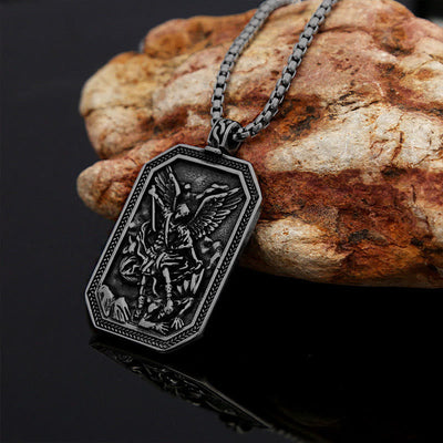 FREE Today: Classic Style St. Michael the Archangel Protection Stainless Steel Pendant Necklace
