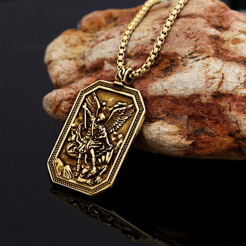 FREE Today: Classic Style St. Michael the Archangel Protection Stainless Steel Pendant Necklace