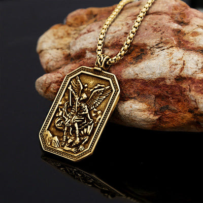 FREE Today: Classic Style St. Michael the Archangel Protection Stainless Steel Pendant Necklace