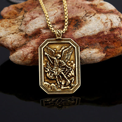 FREE Today: Classic Style St. Michael the Archangel Protection Stainless Steel Pendant Necklace