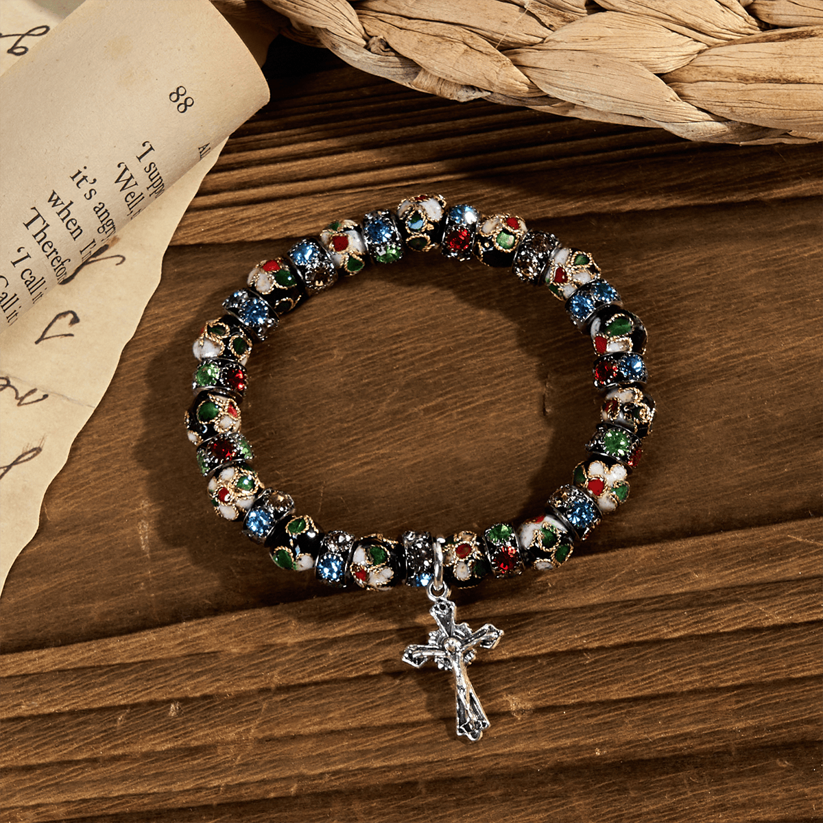 Christianartworkshop Handcrafted Cloisonné Beads Timeless Faith Bracelet: A Testament of Christ's Presence