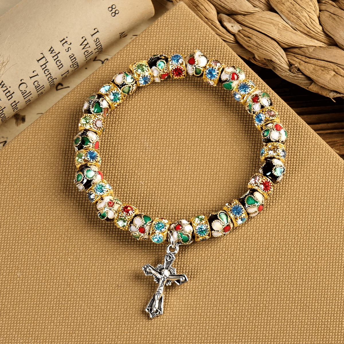 Christianartworkshop Handcrafted Cloisonné Beads Timeless Faith Bracelet: A Testament of Christ's Presence