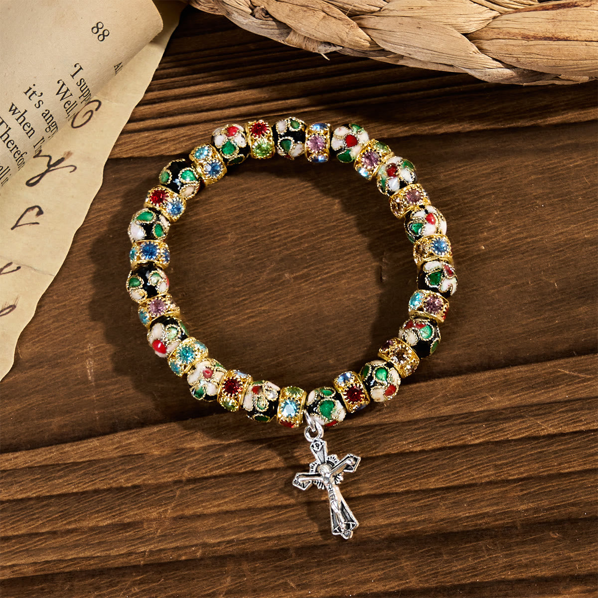 FREE Today: Handcrafted Cloisonné Beads Timeless Faith Bracelet: A Testament of Christ's Presence