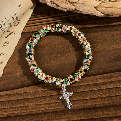 FREE Today: Handcrafted Cloisonné Beads Timeless Faith Bracelet: A Testament of Christ's Presence