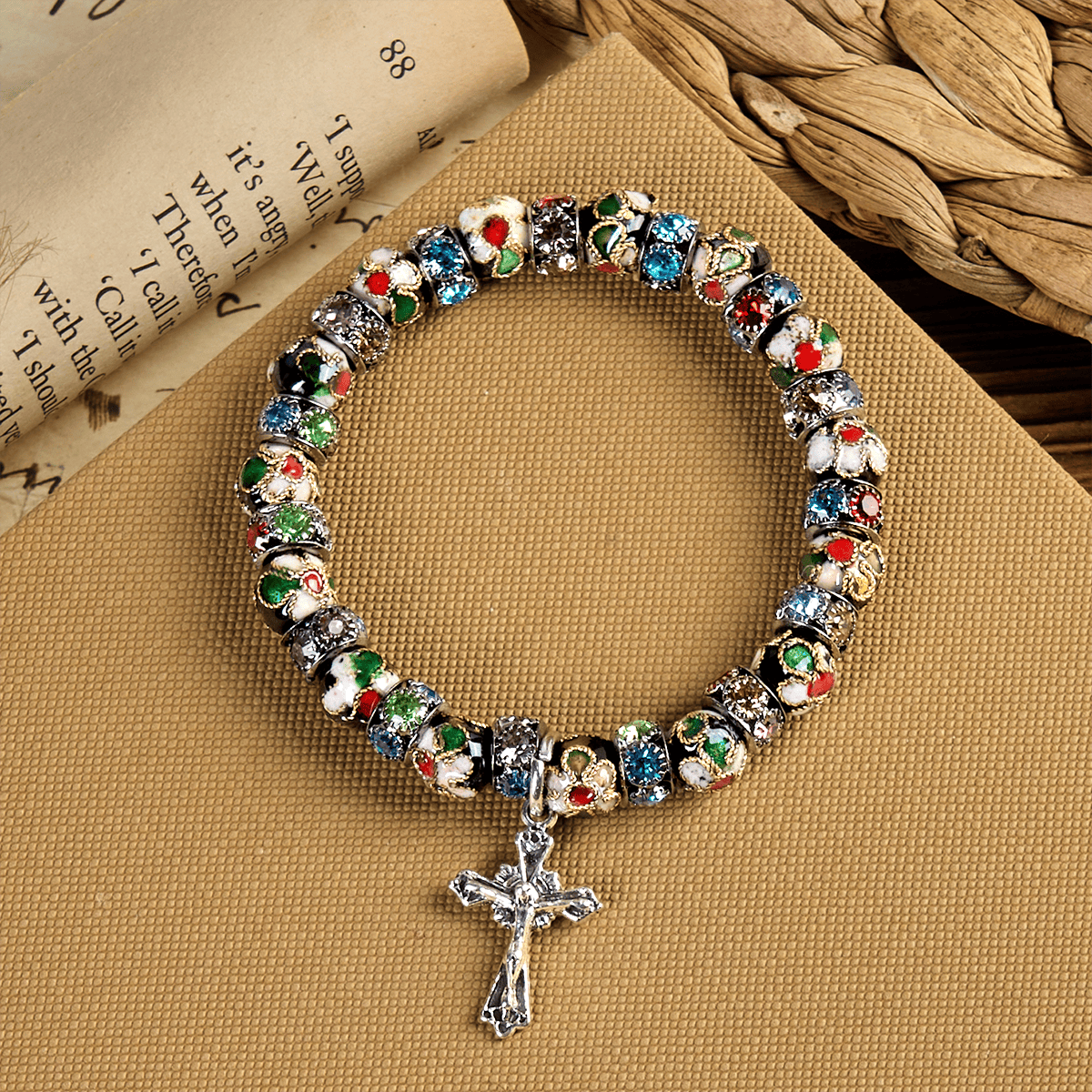 FREE Today: Handcrafted Cloisonné Beads Timeless Faith Bracelet: A Testament of Christ's Presence