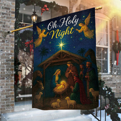 Christianartworkshop Oh Holy Night Nativity Garden Flag with Angels & Star: Christmas Faith Decor