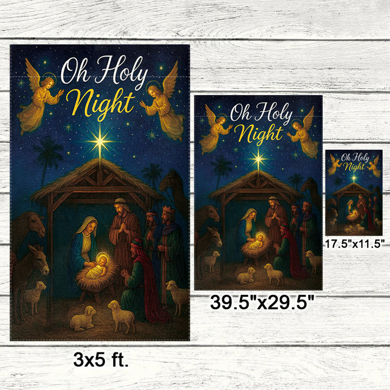 Christianartworkshop Oh Holy Night Nativity Garden Flag with Angels & Star: Christmas Faith Decor
