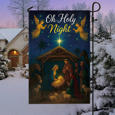 Christianartworkshop Oh Holy Night Nativity Garden Flag with Angels & Star: Christmas Faith Decor