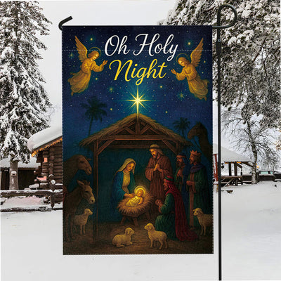 Christianartworkshop Oh Holy Night Nativity Garden Flag with Angels & Star: Christmas Faith Decor