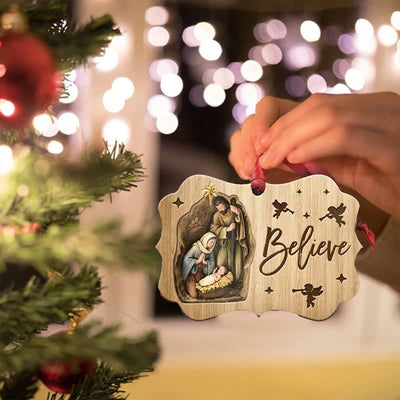 Christianartworkshop Acrylic Signs Nativity Christmas Hanging Ornaments B