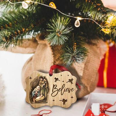 Christianartworkshop Acrylic Signs Nativity Christmas Hanging Ornaments B