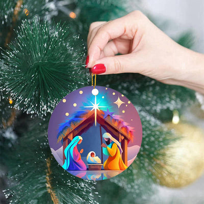 Christianartworkshop Abstract Cartoon Style Nativity Blessing Christmas Hanging Ornaments C