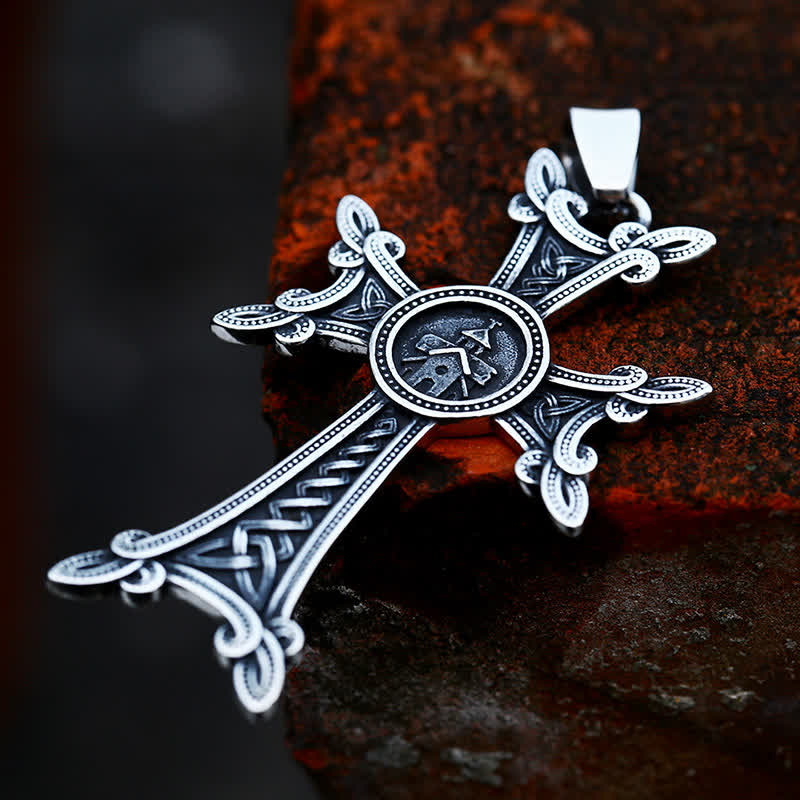 Christianartworkshop Orthodox Church Celtic Knot Armenian Cross Pendant Necklace