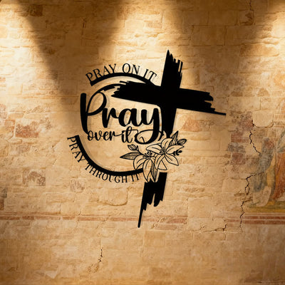 Christianartworkshop Modern Style Pray Over It Quote Inspirational Metal Wall Decor