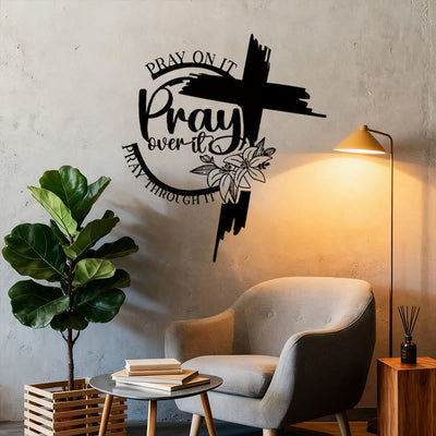 Christianartworkshop Modern Style Pray Over It Quote Inspirational Metal Wall Decor