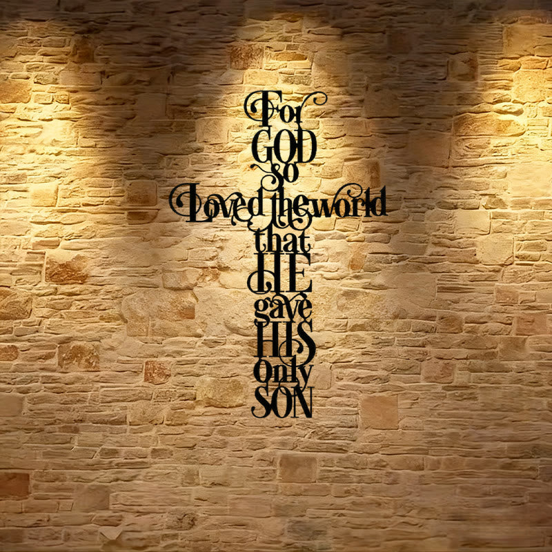 Christianartworkshop John 3:16 For God So Loved The World Cross Metal Wall Decor
