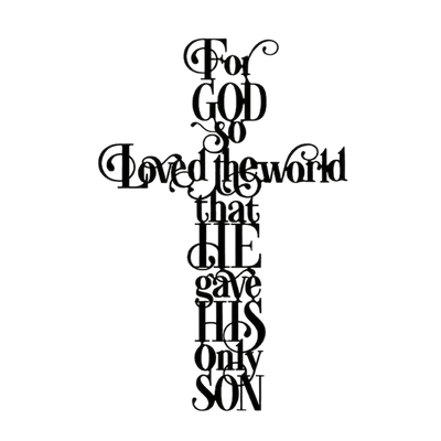 Christianartworkshop John 3:16 For God So Loved The World Cross Metal Wall Decor