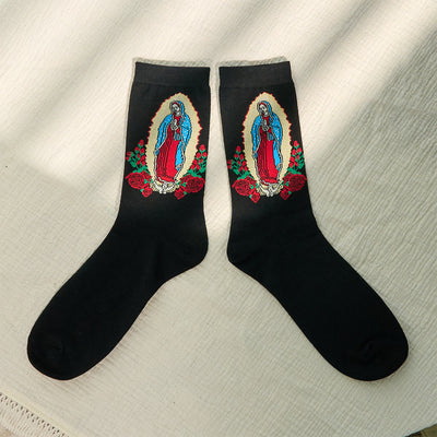 Christianartworkshop Faithful Our Lady of Guadalupe Unisex Socks Bringing Faith and Daily Blessings