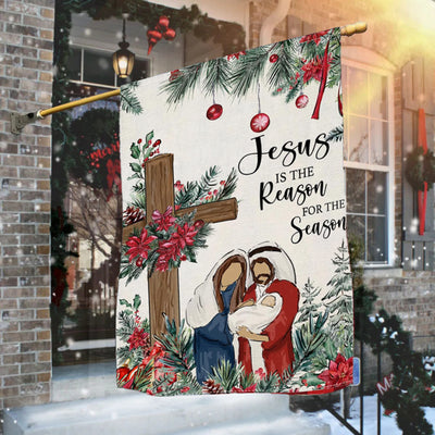 Christianartworkshop Jesus is the Reason Nativity Garden Flag: Christmas Faith Decor