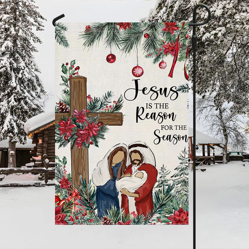 Christianartworkshop Jesus is the Reason Nativity Garden Flag: Christmas Faith Decor