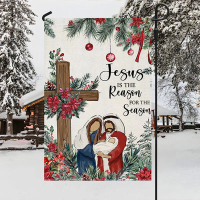 Christianartworkshop Jesus is the Reason Nativity Garden Flag: Christmas Faith Decor