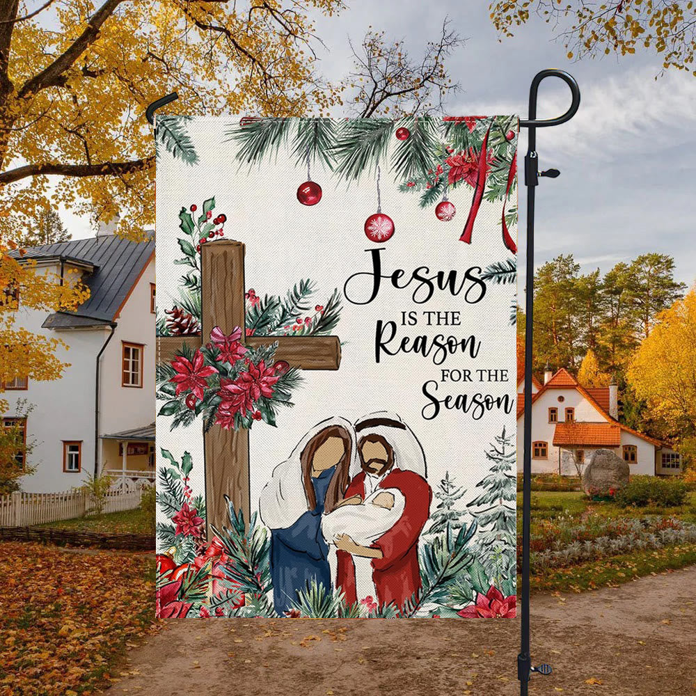 Christianartworkshop Jesus is the Reason Nativity Garden Flag: Christmas Faith Decor