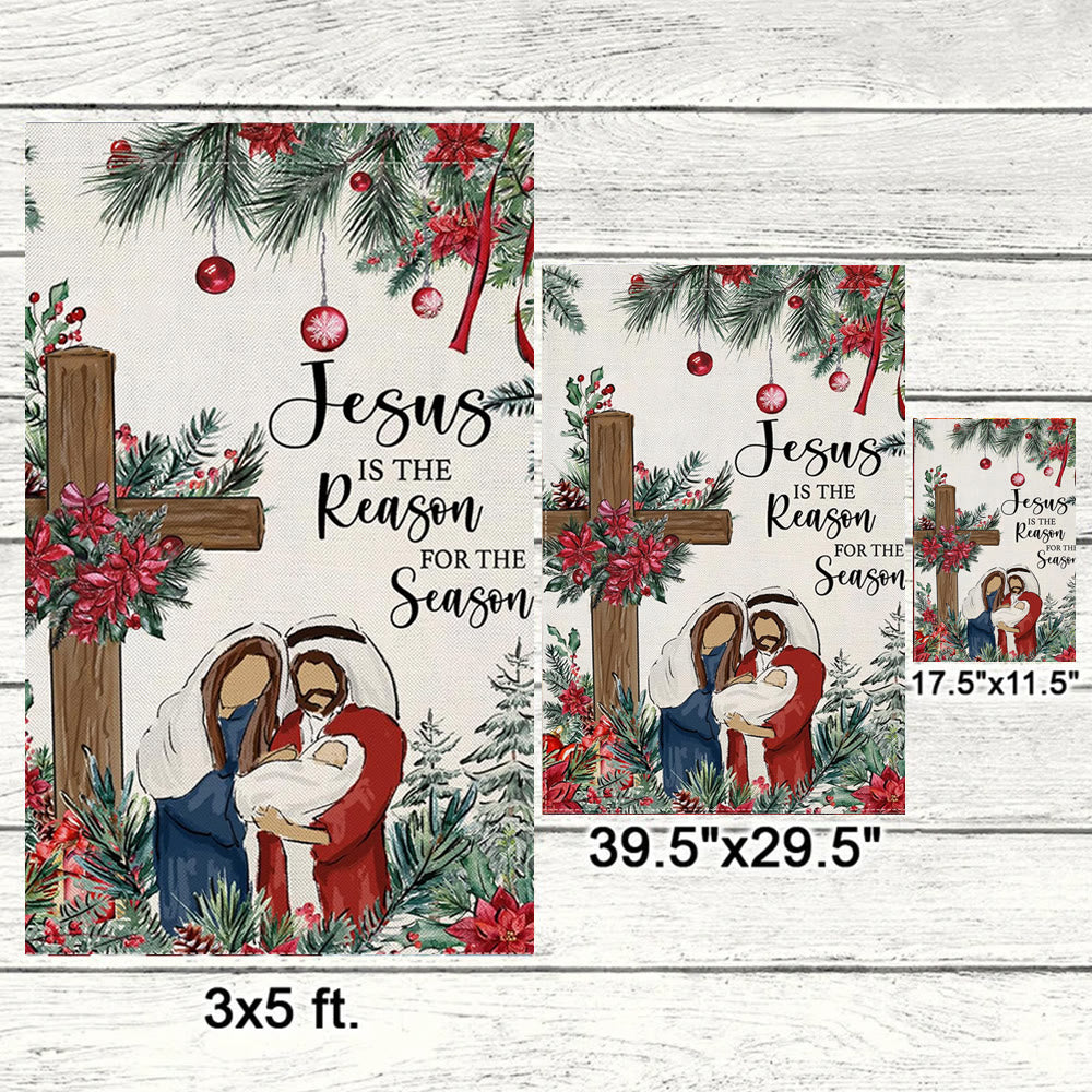 Christianartworkshop Jesus is the Reason Nativity Garden Flag: Christmas Faith Decor