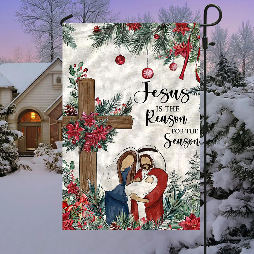 Christianartworkshop Jesus is the Reason Nativity Garden Flag: Christmas Faith Decor