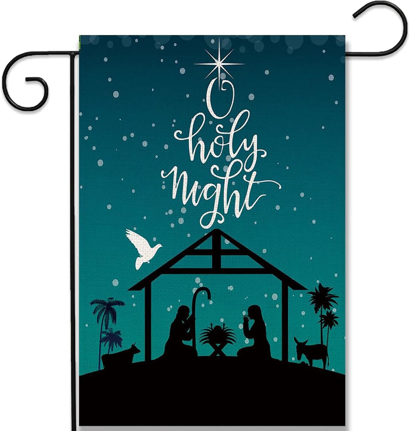 Christianartworkshop Teal Starry O Holy Night Nativity Garden Flag: Faith - Inspired Decor