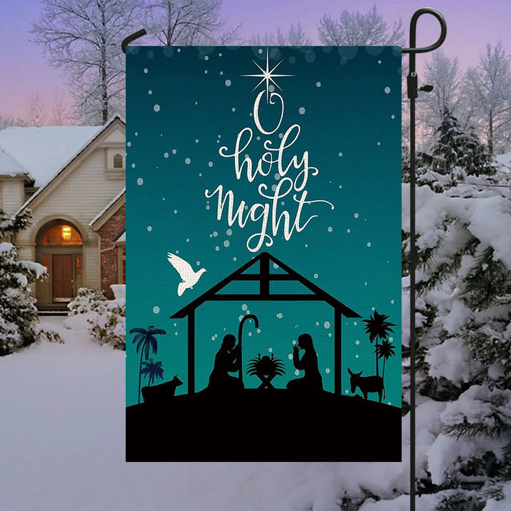Christianartworkshop Teal Starry O Holy Night Nativity Garden Flag: Faith - Inspired Decor