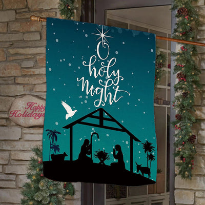Christianartworkshop Teal Starry O Holy Night Nativity Garden Flag: Faith - Inspired Decor