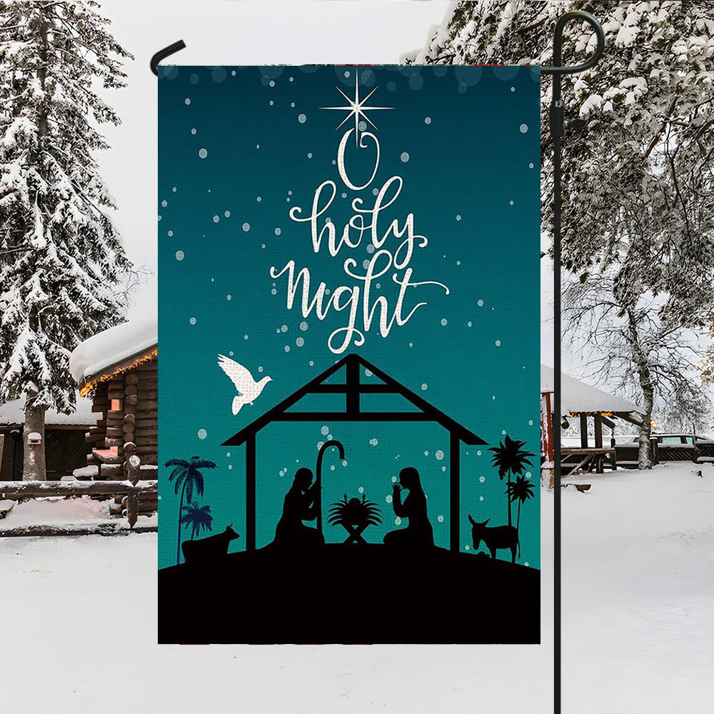 Christianartworkshop Teal Starry O Holy Night Nativity Garden Flag: Faith - Inspired Decor