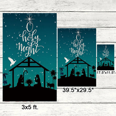 Christianartworkshop Teal Starry O Holy Night Nativity Garden Flag: Faith - Inspired Decor