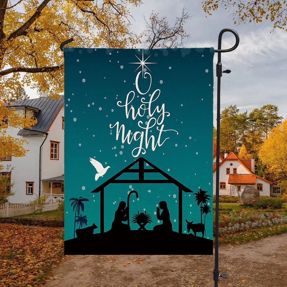 Christianartworkshop Teal Starry O Holy Night Nativity Garden Flag: Faith - Inspired Decor