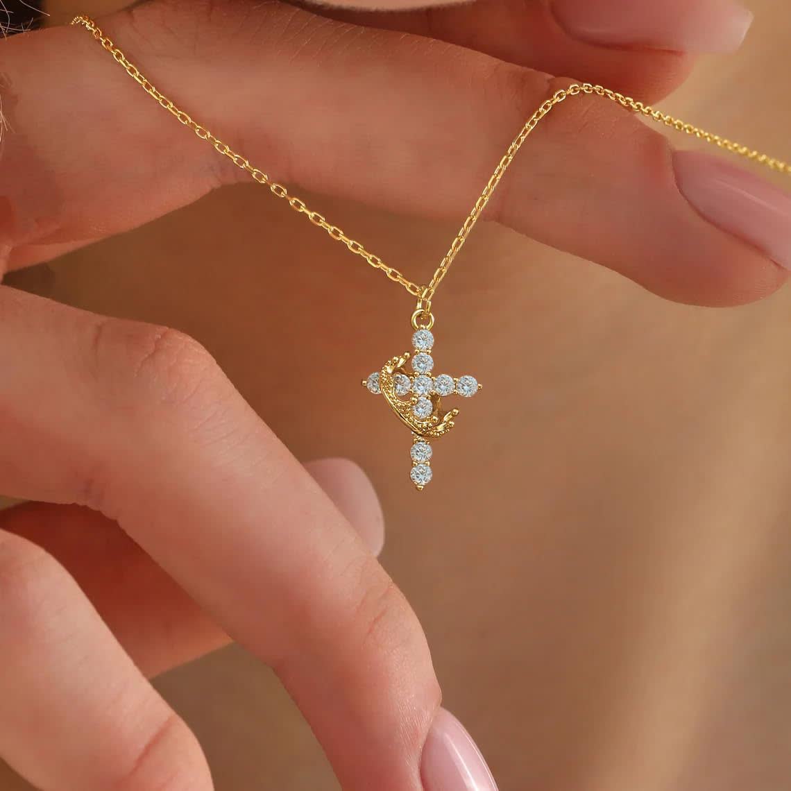 FREE Today: Modern Crowned in Faith Cross Necklace, Earrings