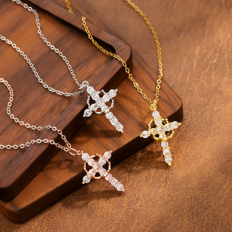 FREE Today: Modern Crowned in Faith Cross Necklace, Earrings