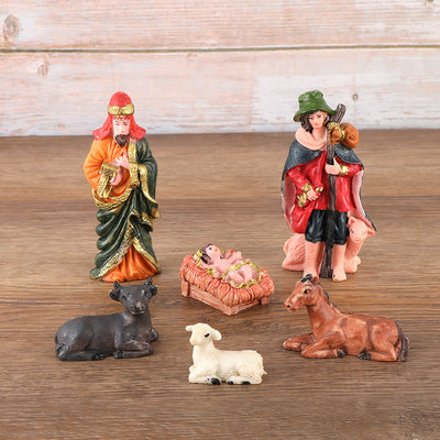 Christianartworkshop Complete Christmas Nativity Scene Desktop Ornament Set of 10
