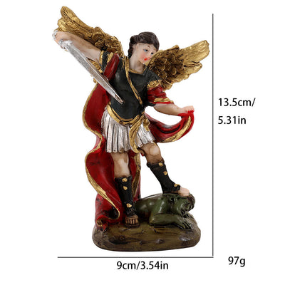 Christianartworkshop St. Michael Warrior Angel Desktop Ornament: Guardian Angel Defeating Evil