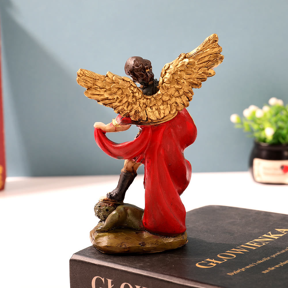 Christianartworkshop St. Michael Warrior Angel Desktop Ornament: Guardian Angel Defeating Evil