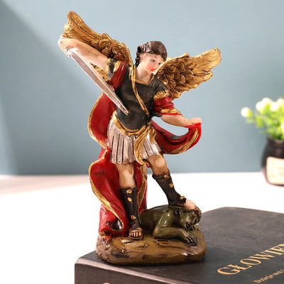 Christianartworkshop St. Michael Warrior Angel Desktop Ornament: Guardian Angel Defeating Evil
