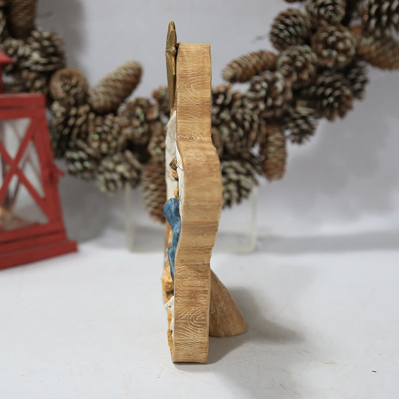 Christianartworkshop Holy Family Star & Angel Nativity Desktop Ornament for Christmas Celebration