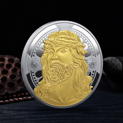 Christianartworkshop Classic Style the Jesus Crown of Thorns Protection Strengthen Connection Coin