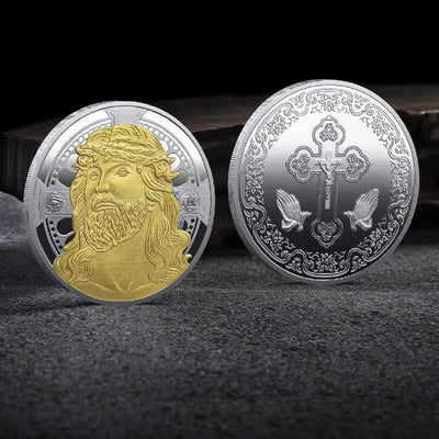 Christianartworkshop Classic Style the Jesus Crown of Thorns Protection Strengthen Connection Coin
