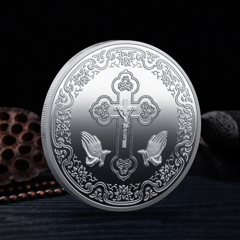 Christianartworkshop Classic Style the Jesus Crown of Thorns Protection Strengthen Connection Coin