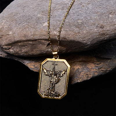 Christianartworkshop Faith Warrior St.Michael the Archangel Necklace: Strength in Every Battle