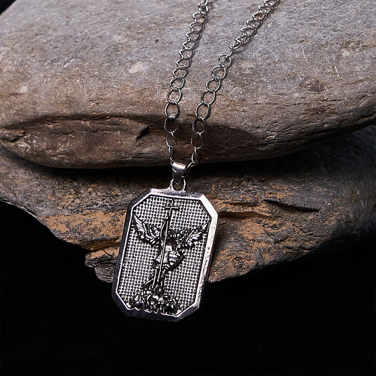 Christianartworkshop Faith Warrior St.Michael the Archangel Necklace: Strength in Every Battle