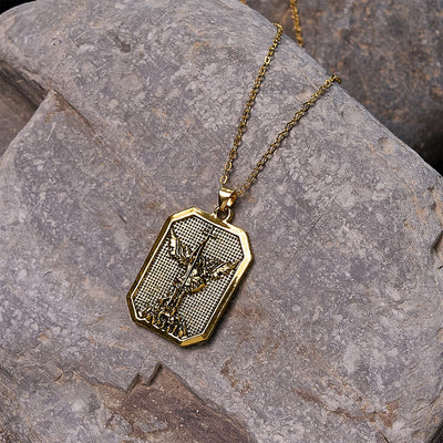 Christianartworkshop Faith Warrior St.Michael the Archangel Necklace: Strength in Every Battle