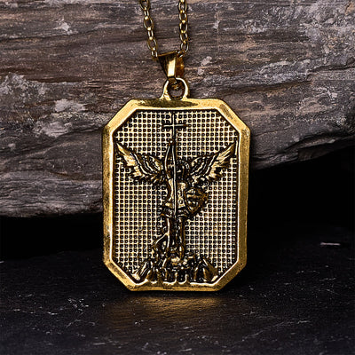 Christianartworkshop Faith Warrior St.Michael the Archangel Necklace: Strength in Every Battle